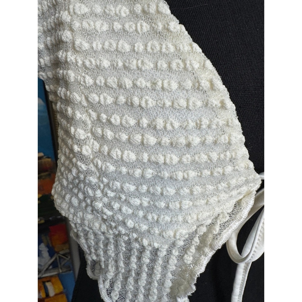 Fairycore Popcorn Textured Y2K Halter Handkerchief Top and Mini Skirt Set Large - Picture 6 of 10